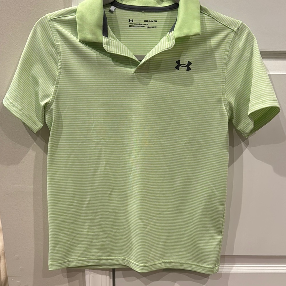 Under Armour Boys Medium Green Polo Shirt